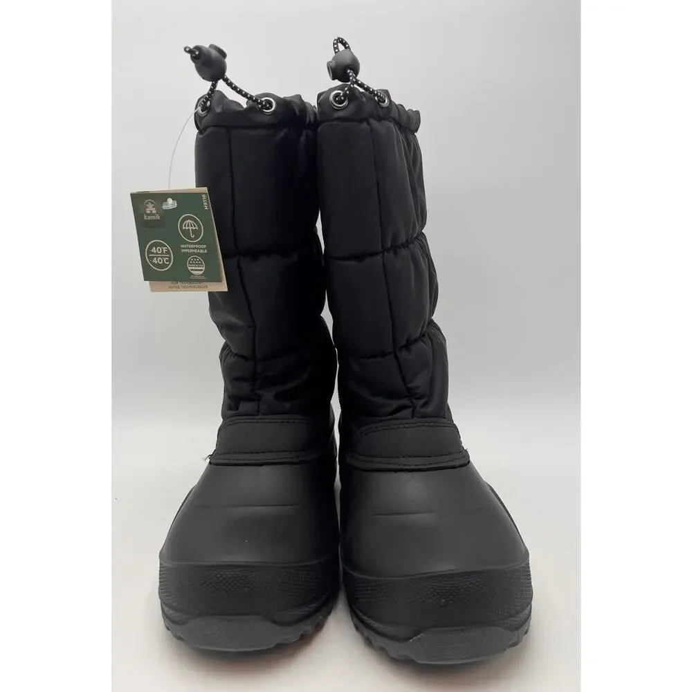 Kamik Big Kids Snowcozy Winter Boots Size 6 EU 38 Black Waterproof NIB